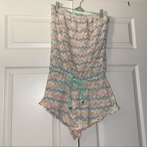 Colorful Pastels Romper Swim Coverup